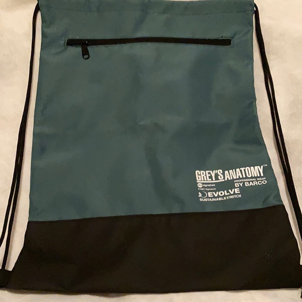 Bag with Zipper Side Pocket, Waterproof Drawstring Backpack - Grey